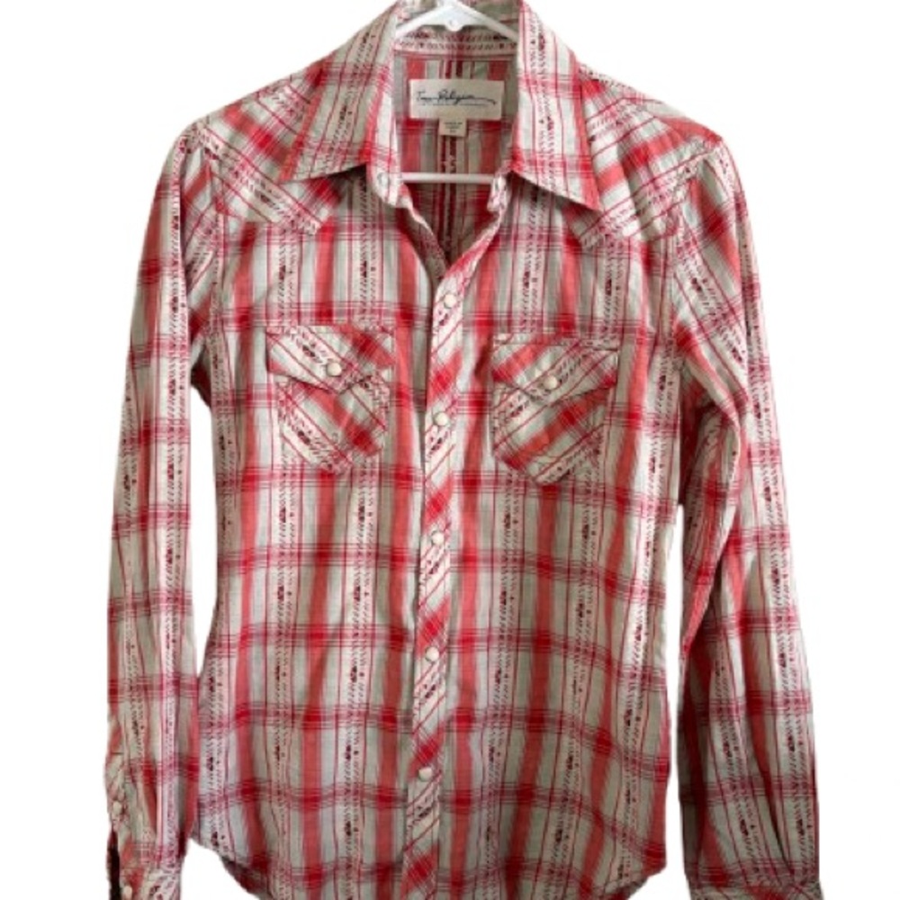 True Religion Women’s Lonestar Western Shirt Y2K XS Plaid Snap Buttons
